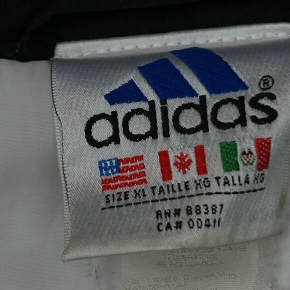 Vintage Adidas Puffer Jacket Coat Y2K Mens XL Black Logo Full Zip Quilted 90s - Picture 8 of 11